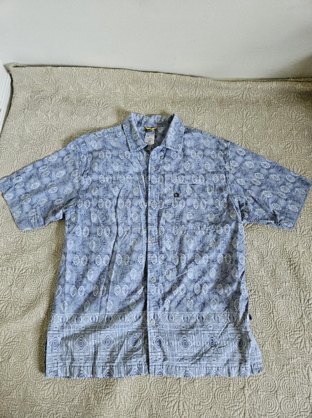 The North Face Men's Short Sleeve Blue Button Up Shirt Size M